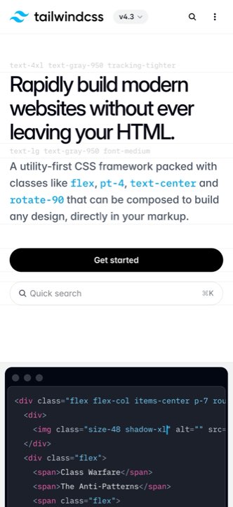 tailwindcss.com captured at iPhone 15 size